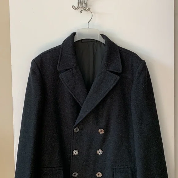 Guang Hui wool man peacoat in black. - Picture 5 of 11